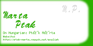 marta ptak business card